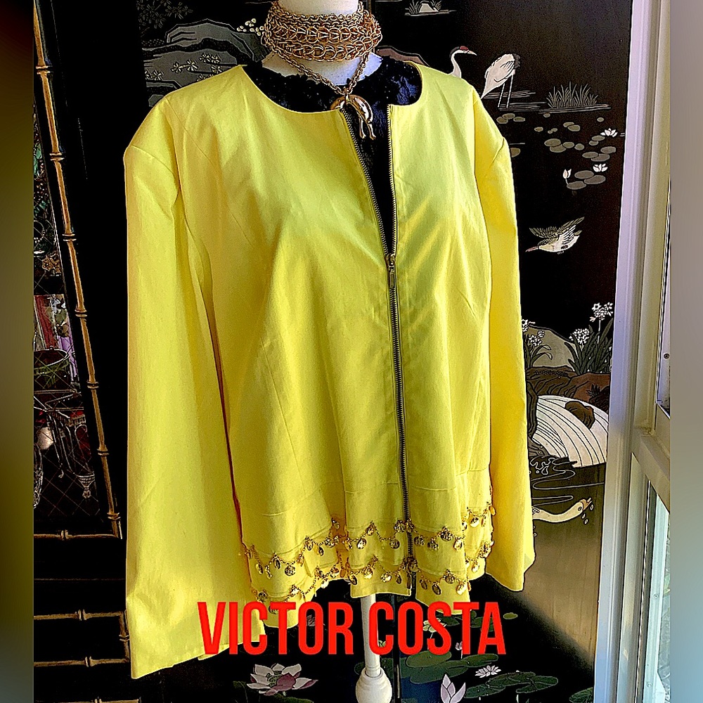 Victor Costa Yellow & Gold Coins Jacket. H3
